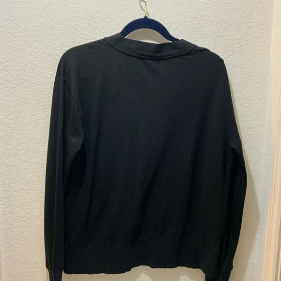 Rag & Bone V-Neck Lightweight Sweatshirt Women's S/P Black - Picture 8 of 9